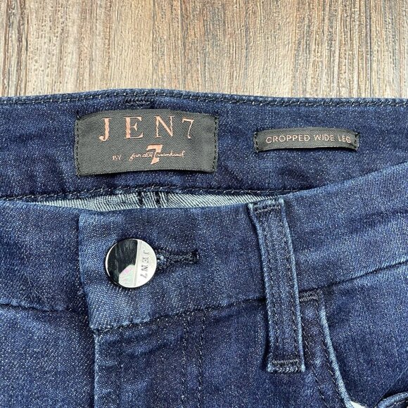 Jen7 by 7 for All Mankind Crop Wide Leg Denim Medium Wash Jeans Women’s Size 6 - Picture 5 of 11